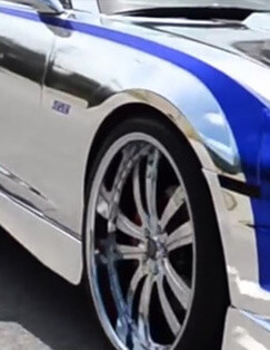 Chrome & Blue Chrome Camaro SS on Lexani Wheels